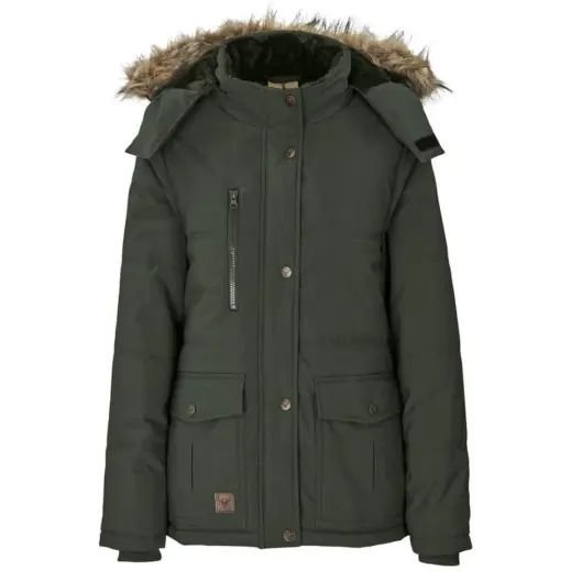Ladies Cederberg Parka Jacket Olive Front